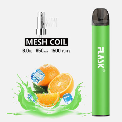F900 P6 মসৃণ বায়ুপ্রবাহ নিষ্পত্তিযোগ্য Vape কলম 1500puffs জাল কুণ্ডলী