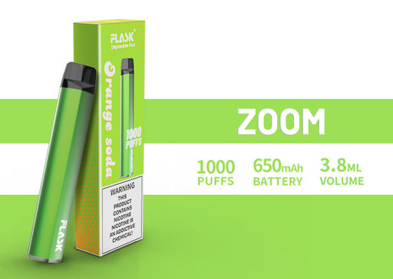 জুম ডিসপোজেবল Vapepen vapenation 1000puffs 650Mah তুলা জৈব