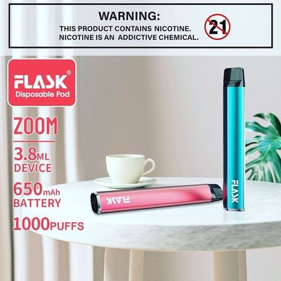 জুম ডিসপোজেবল Vapepen vapenation 1000puffs 650Mah তুলা জৈব