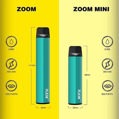 জুম ডিসপোজেবল Vapepen vapenation 1000puffs 650Mah তুলা জৈব
