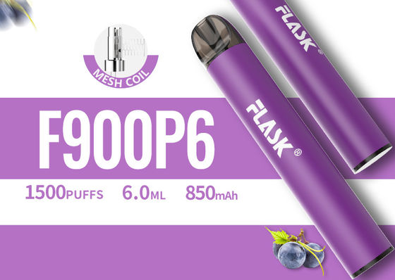 6.0ml ডিসপোজেবল Vape Pod ডিভাইস, 1500puffs ডিসপোজেবল Vape কলম
