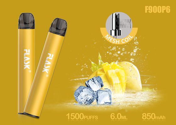 নিকোসাল্ট 5% 1500puffs 6.0ml গ্লাস অয়েল কার্টিজ মেস কয়েল সহ