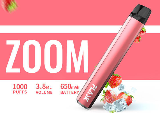 650Mah ইলেকট্রনিক 3.8ml 1000puffs স্বাদযুক্ত Vaporizer পেন নিকোসাল্ট 1%