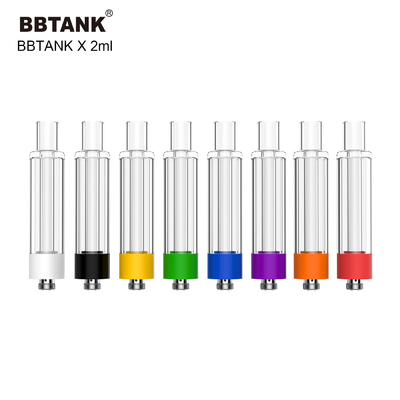 পুরু গাঁজা তেলের জন্য BBtank 2.0ml সমস্ত গ্লাস কার্টিজ 510 থ্রেড অ্যাটোমাইজার