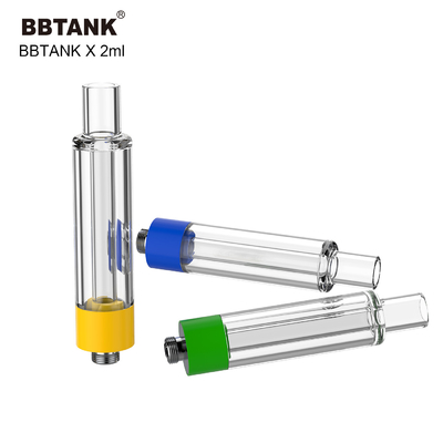 পুরু গাঁজা তেলের জন্য BBtank 2.0ml সমস্ত গ্লাস কার্টিজ 510 থ্রেড অ্যাটোমাইজার