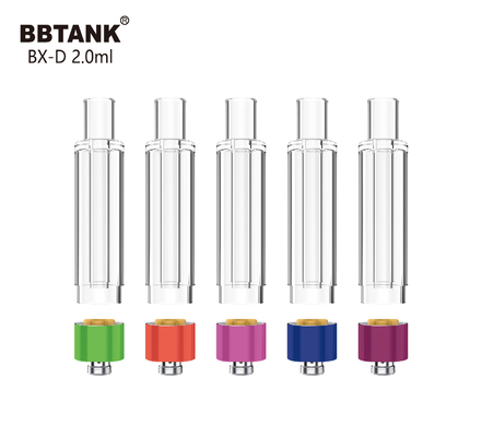 পুরু গাঁজা তেলের জন্য BBtank 2.0ml সমস্ত গ্লাস কার্টিজ 510 থ্রেড অ্যাটোমাইজার