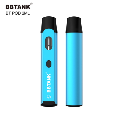 কাস্টম THC ডিসপোজেবল ভ্যাপ ডিভাইস 2ml বোতাম প্রিহিট ফাংশন সিরামিক কয়েল নো ক্লগিং