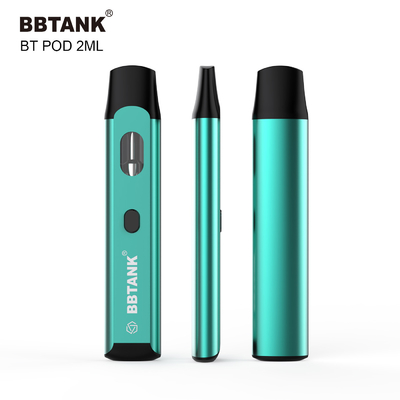কাস্টম THC ডিসপোজেবল ভ্যাপ ডিভাইস 2ml বোতাম প্রিহিট ফাংশন সিরামিক কয়েল নো ক্লগিং