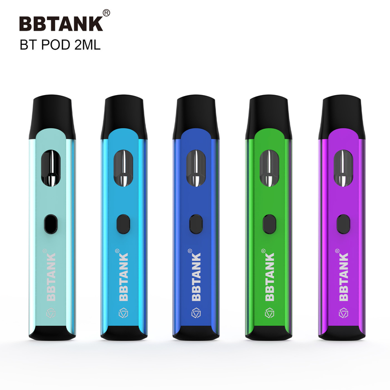 গাঁজা পুরু তেল ডেল্টা 8 HHC এর জন্য বোতাম সহ BBtank ডিসপোজেবল ভ্যাপ পড 2.0ml